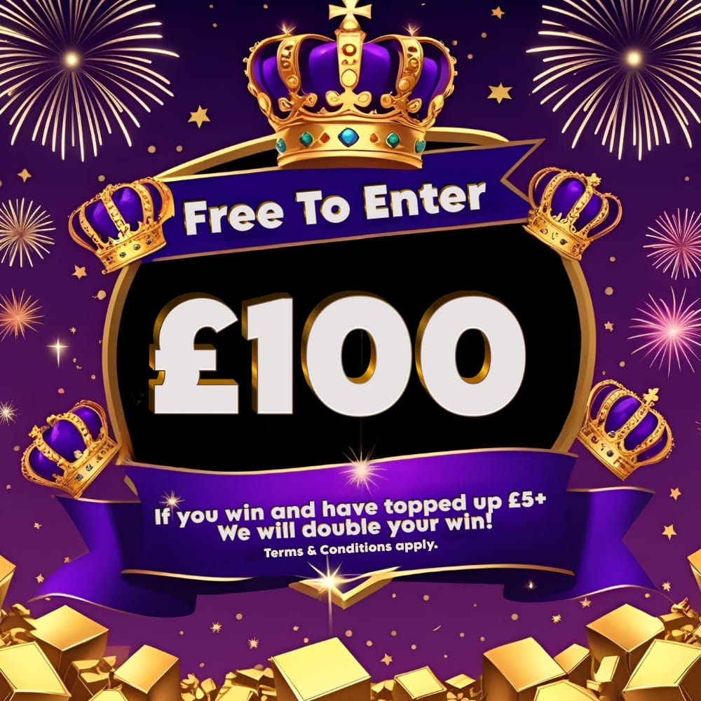 FREE: £100 TAX FREE CASH (PRIZE DOUBLED FOR £5+ TOP-UP)
